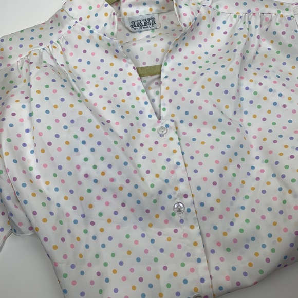 Easter Polka Dots 🐣 Jani Originals Button Up L/XL - Picture 2 of 6